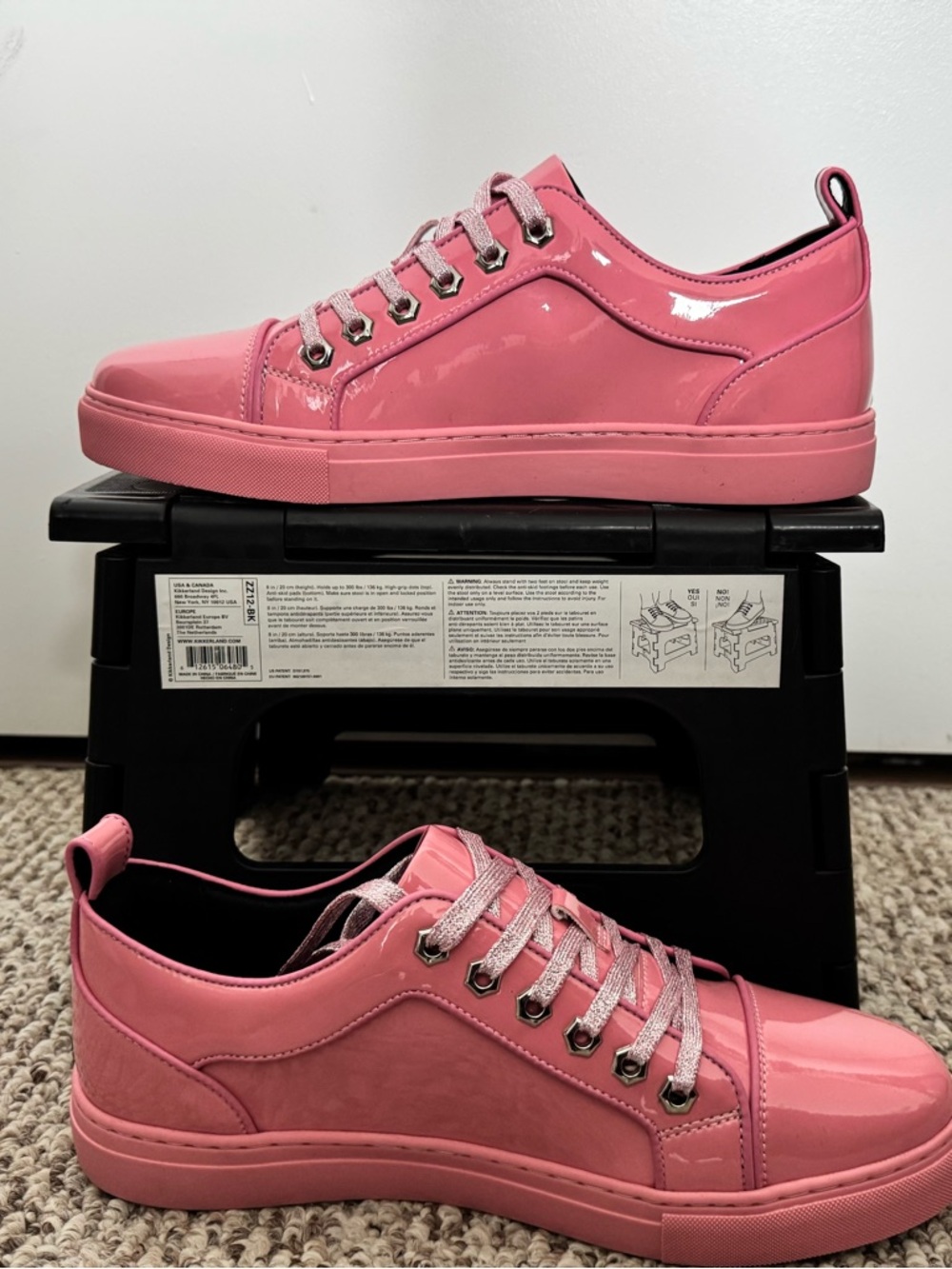 FI-2415-2 Pink Patent Leather Lace up Low Cut Sneaker Encore by Fiesso